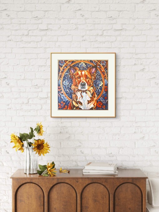 Hond - handgedrukte linosnede print