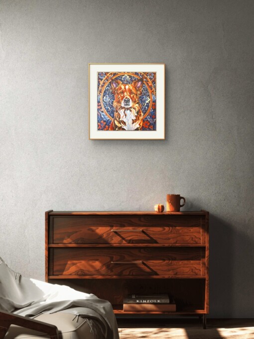 Hond - handgedrukte linosnede print