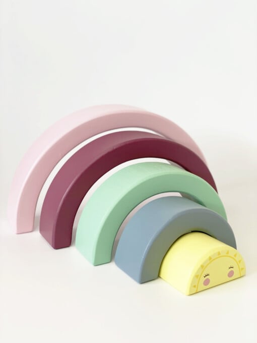 Houten regenboog - regenboog speelgoed Mint and Milo