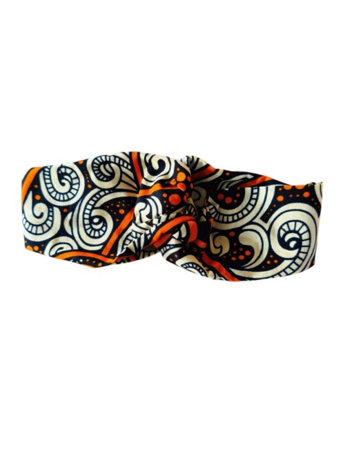 Ikara haarband creme & oranje van Afrikaanse katoenen stof