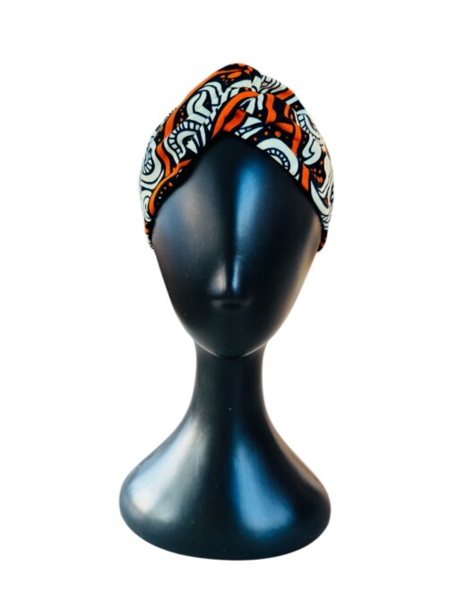 Ikara haarband creme & oranje van Afrikaanse katoenen stof
