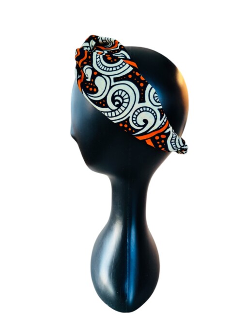 Ikara haarband creme & oranje van Afrikaanse katoenen stof