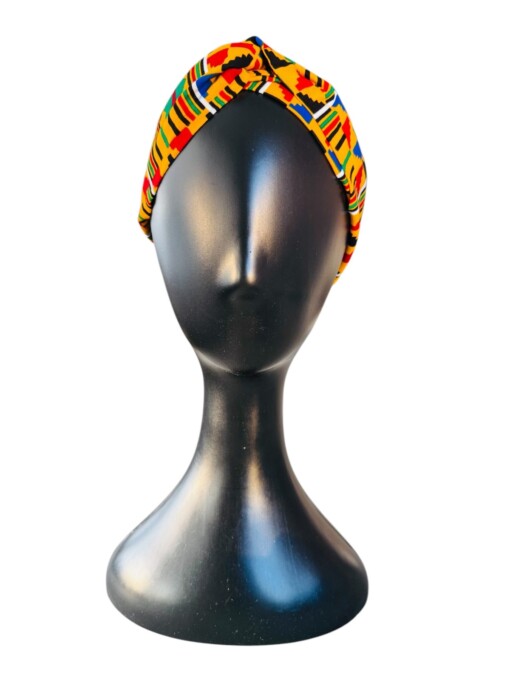 Ikara kente haarband met design van Afrikaanse katoenen stof