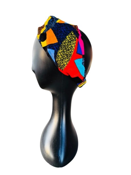 Ikara haarband met multi design van Afrikaanse authentieke katoenen stof
