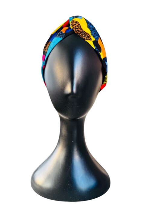 Ikara haarband met multi design van Afrikaanse authentieke katoenen stof