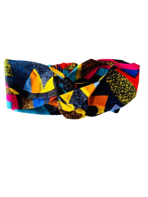Ikara haarband met multi design van Afrikaanse authentieke katoenen stof