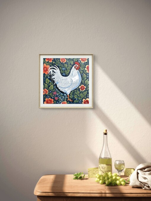 Kip - handgedrukte linosnede print