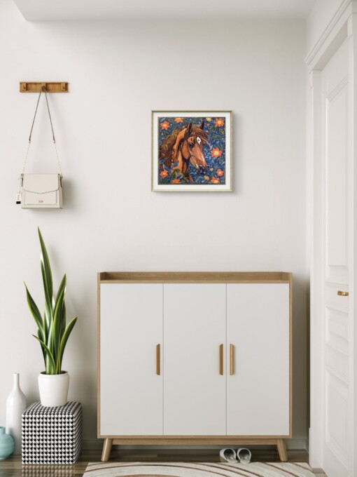 Paard - handgedrukte linosnede print