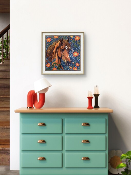 Paard - handgedrukte linosnede print
