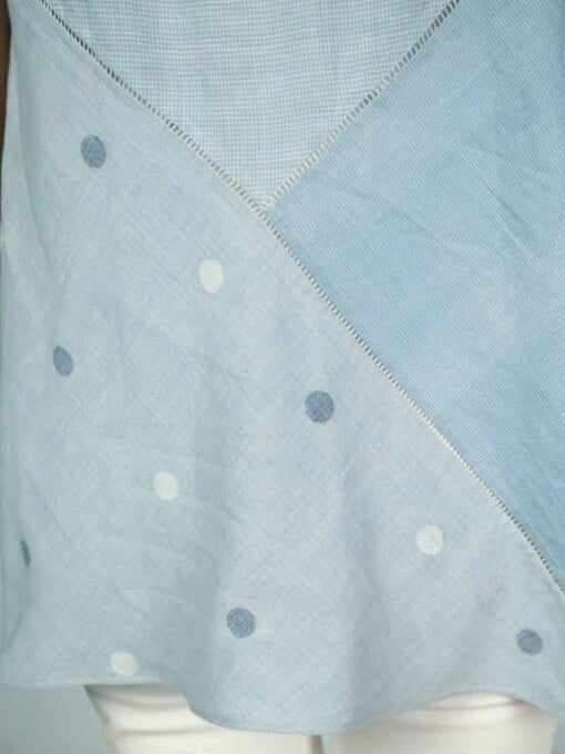 Poederblauwe Kimono Overlay Jamdani