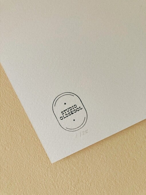 Rode garnaal kunstkaart - minimalistische zeevruchten illustratie voor keuken | A6 print 10x15 cm