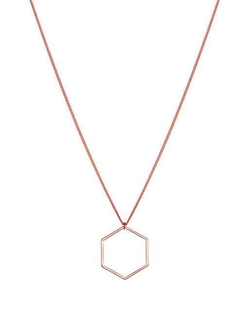 Rosé Gold Plated Necklace Hexagon