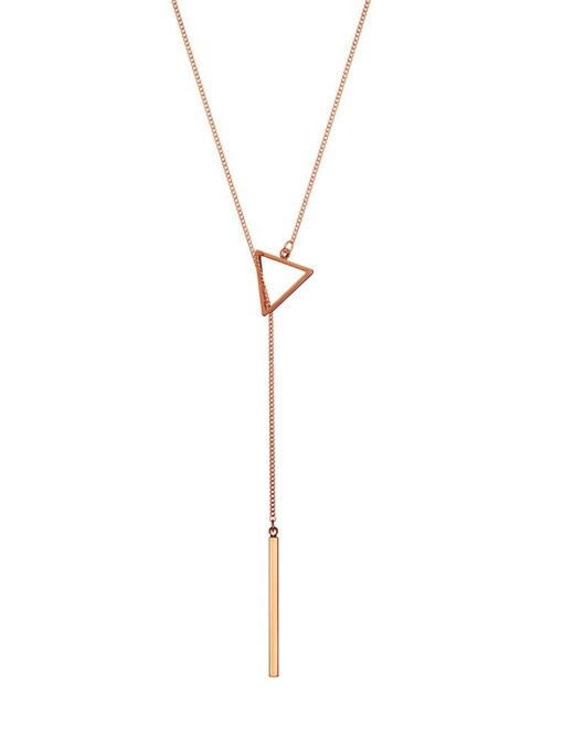 Rosé Gold Plated Necklace Triangle and Rod