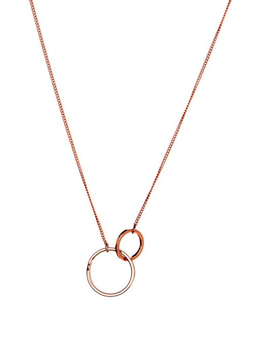 Rosé Gold Plated Necklace With Double Circle
