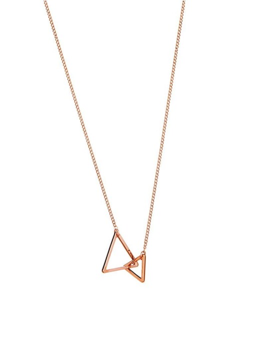 Rosé Gold Plated Necklace With Double Triangle