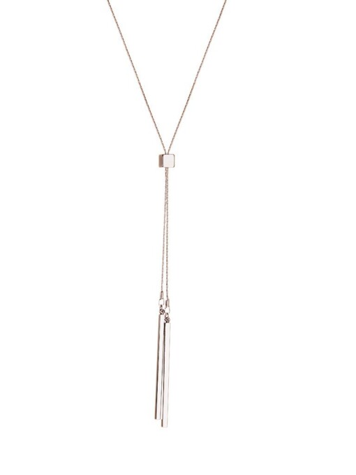 Silver Necklace Block With Two Rods