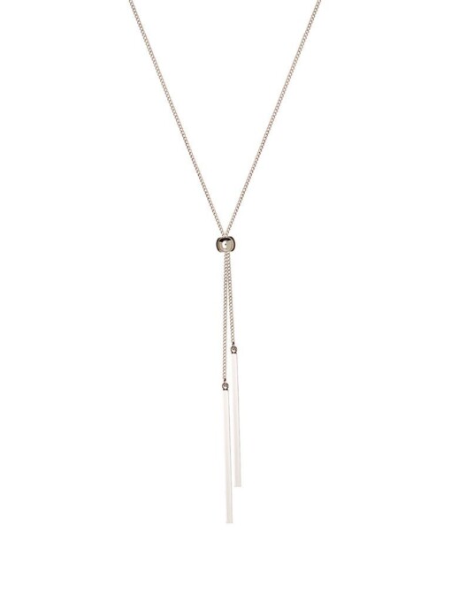 Silver Necklace Round With Two Rods