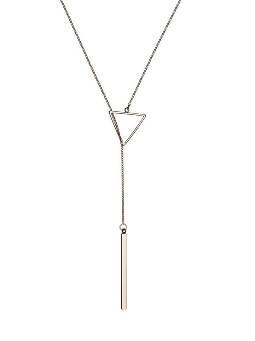 Silver Necklace Triangle and Rod