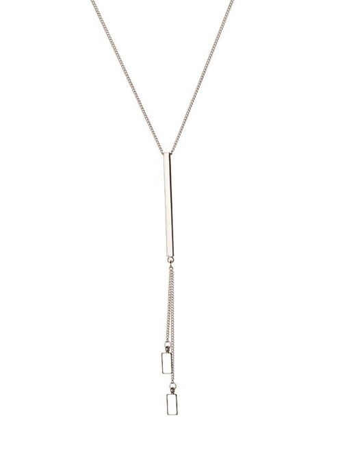 Silver Plated Necklace 1 Long and 2 Small Rods
