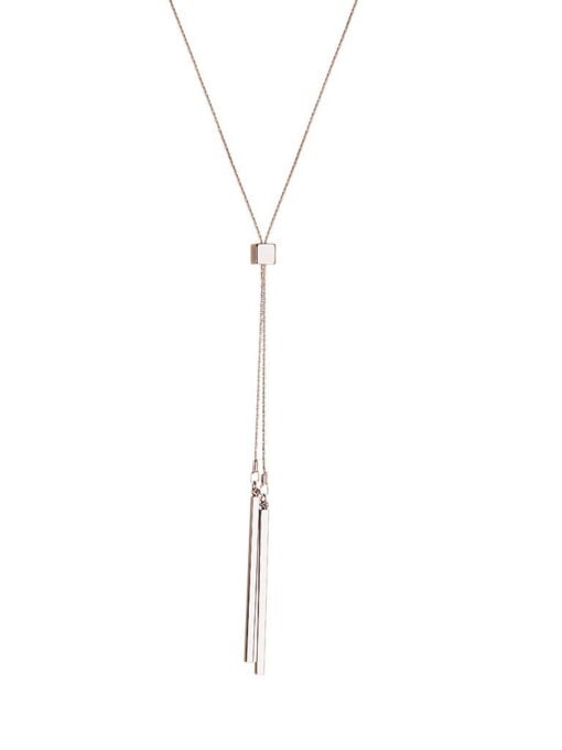 Silver Plated Necklace Block and Two Rods 72cm