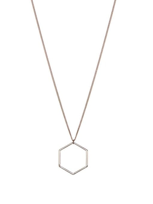 Silver Plated Necklace Hexagon