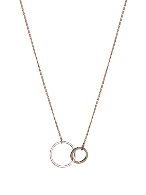 Silver Plated Necklace With Double Circle