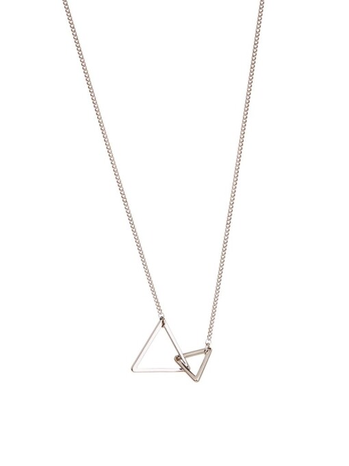 Silver Plated Necklace With Double Triangle