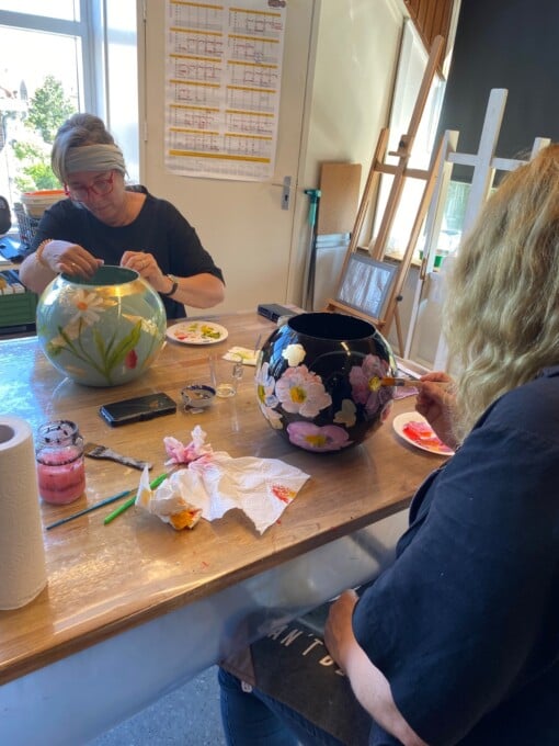 Workshop grote glazen vaas beschilderen - 12 juli 2025
