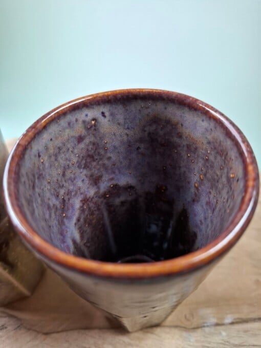 2 keramiek koffiebekers Merlot Large