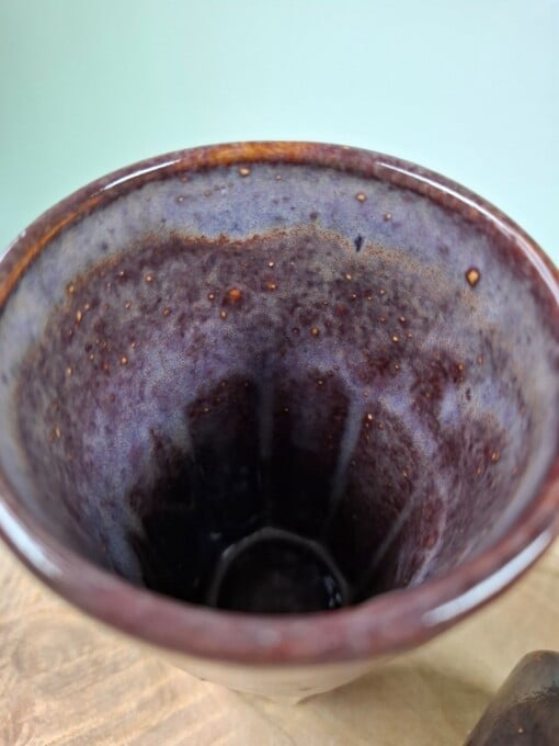 2 keramiek koffiebekers Merlot Large