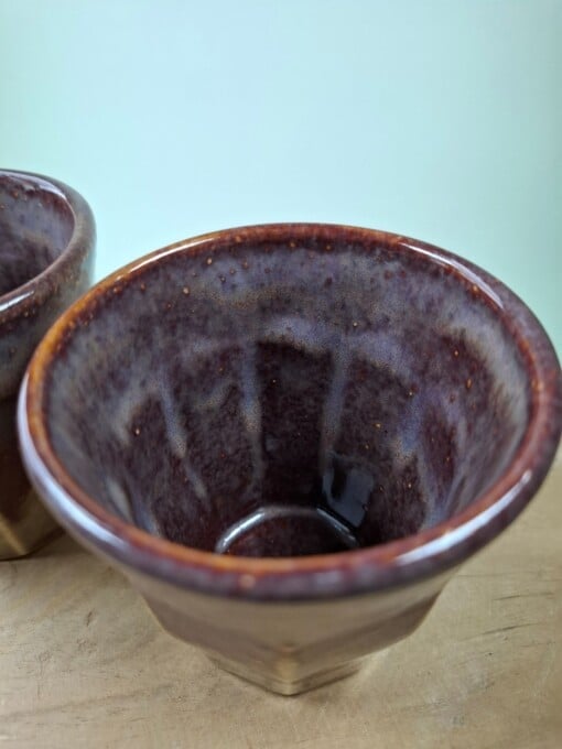 2 keramiek koffiebekers Merlot Small