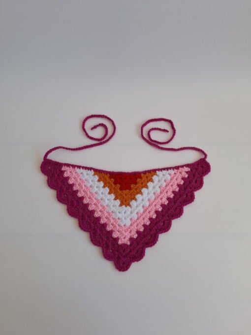 Gehaakte bandana 'Lesbische vlag'