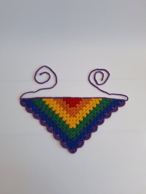Gehaakte bandana 'Pride regenboog vlag'