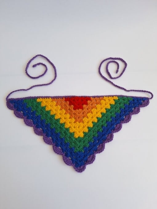 Gehaakte bandana 'Pride regenboog vlag'