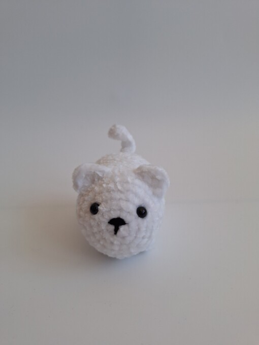 Gehaakte knuffel 'Witte kat'
