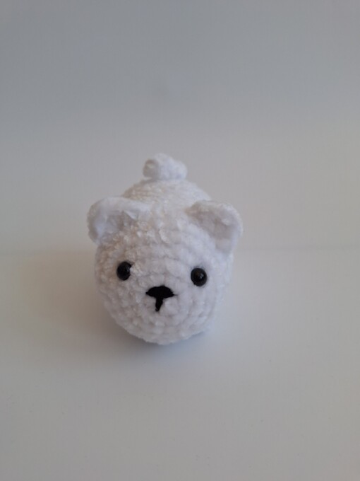 Gehaakte knuffel 'Witte kat'