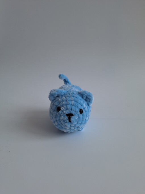 Gehaakte knuffel 'Lichtblauwe kat'