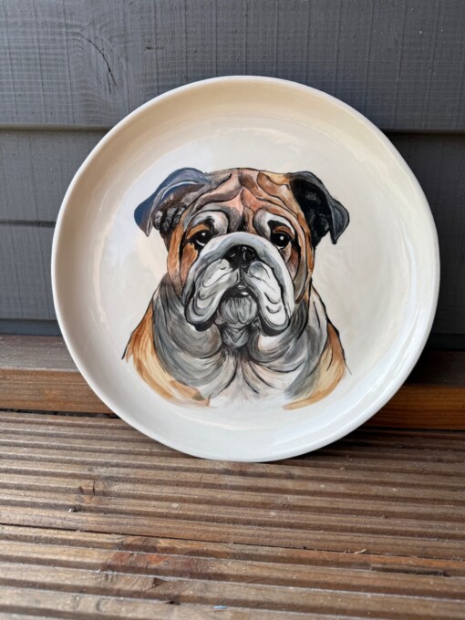 Handbeschilderd Decoratief Bord – Bulldog Portret