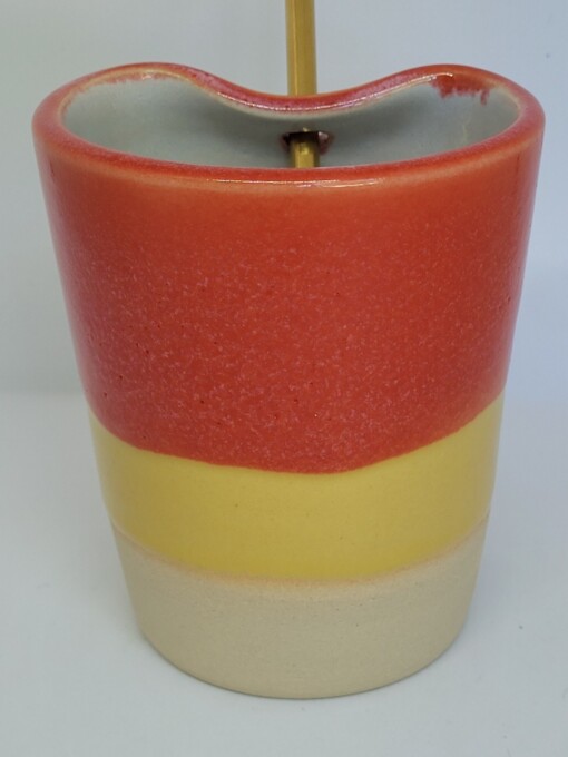 Rietjesbeker rood,geel