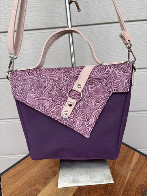 Cross body tas Sanne in paars kunstleer