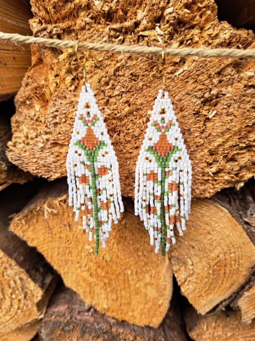 Fringe oorbellen vintage flower