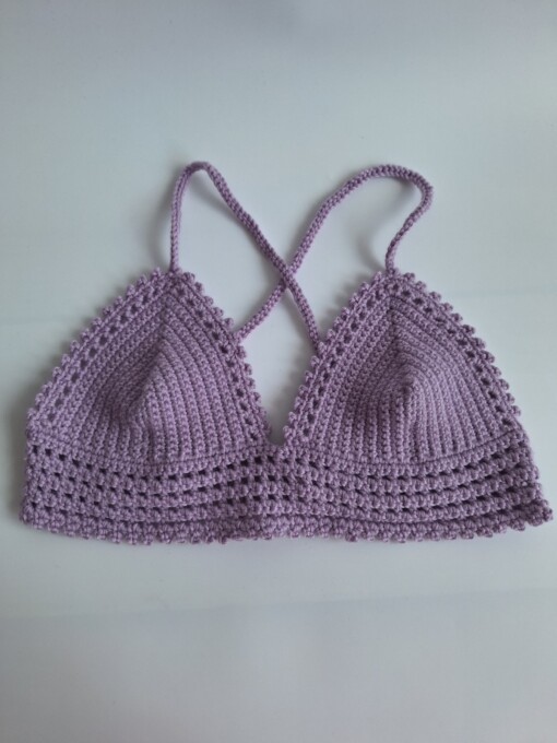 Gehaakt topje 'Lolly top lila'