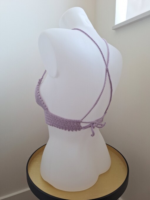 Gehaakt topje 'Lolly top lila'