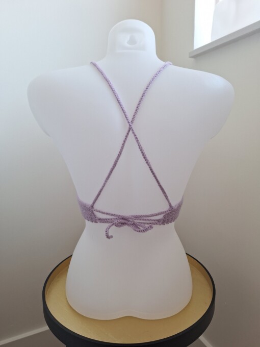 Gehaakt topje 'Lolly top lila'