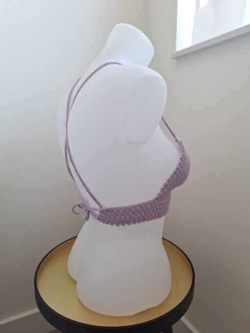 Gehaakt topje 'Lolly top lila'