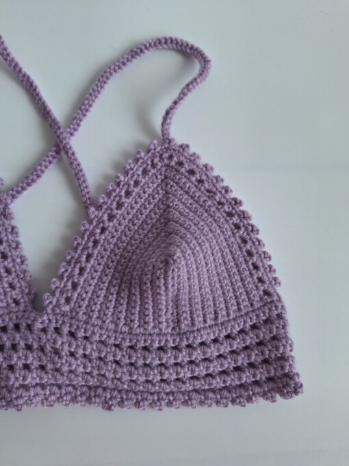 Gehaakt topje 'Lolly top lila'
