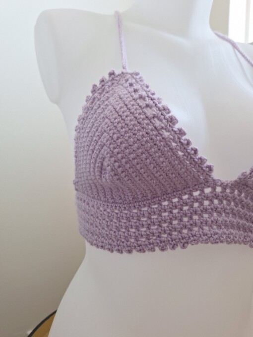 Gehaakt topje 'Lolly top lila'