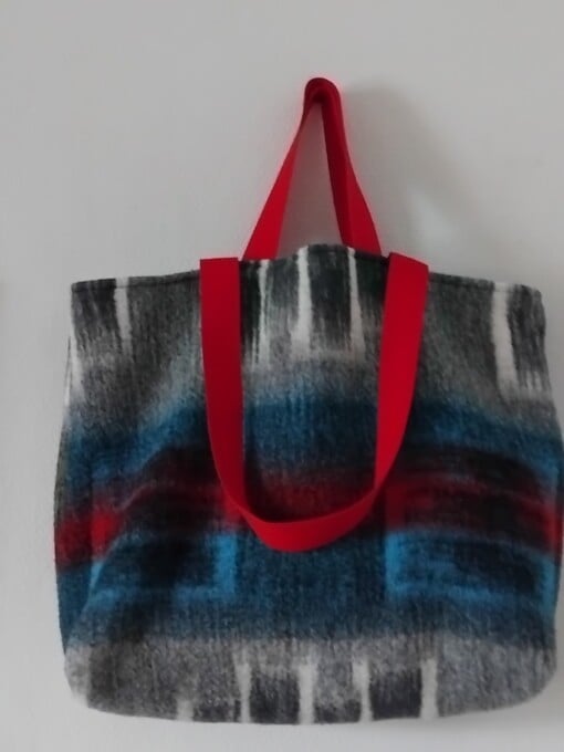 Grote tas van vintage deken.