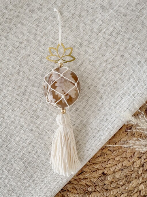 Handgemaakte bloemagaat hanger, edelsteen decoratie voor groei, zelfvertrouwen en positieve energie
