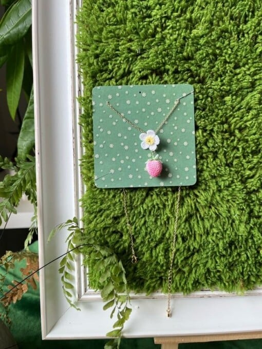 Micro Gehaakte Aardbei Ketting
